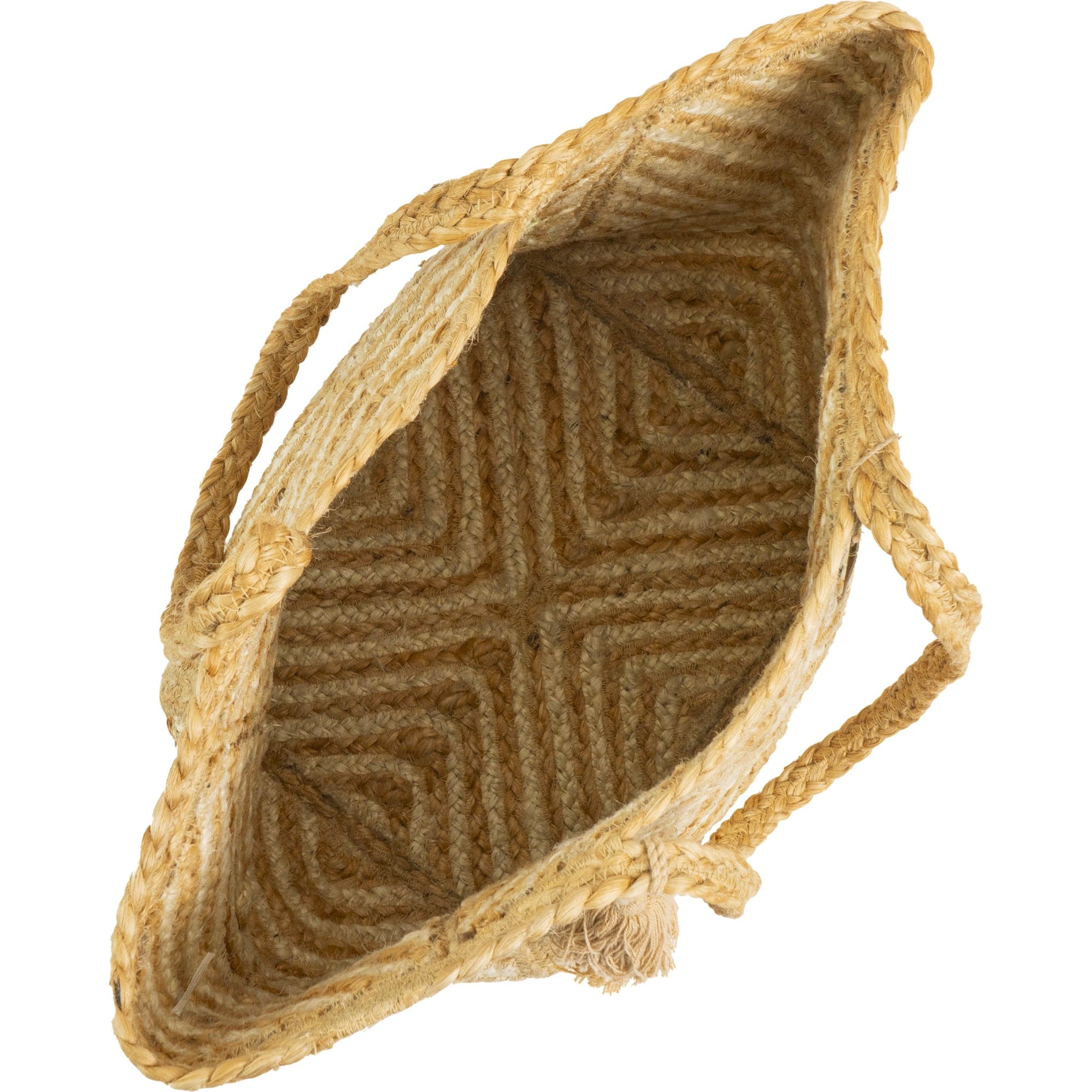 Magid Diamond Woven Natural Straw Jute Tote Magid NYC