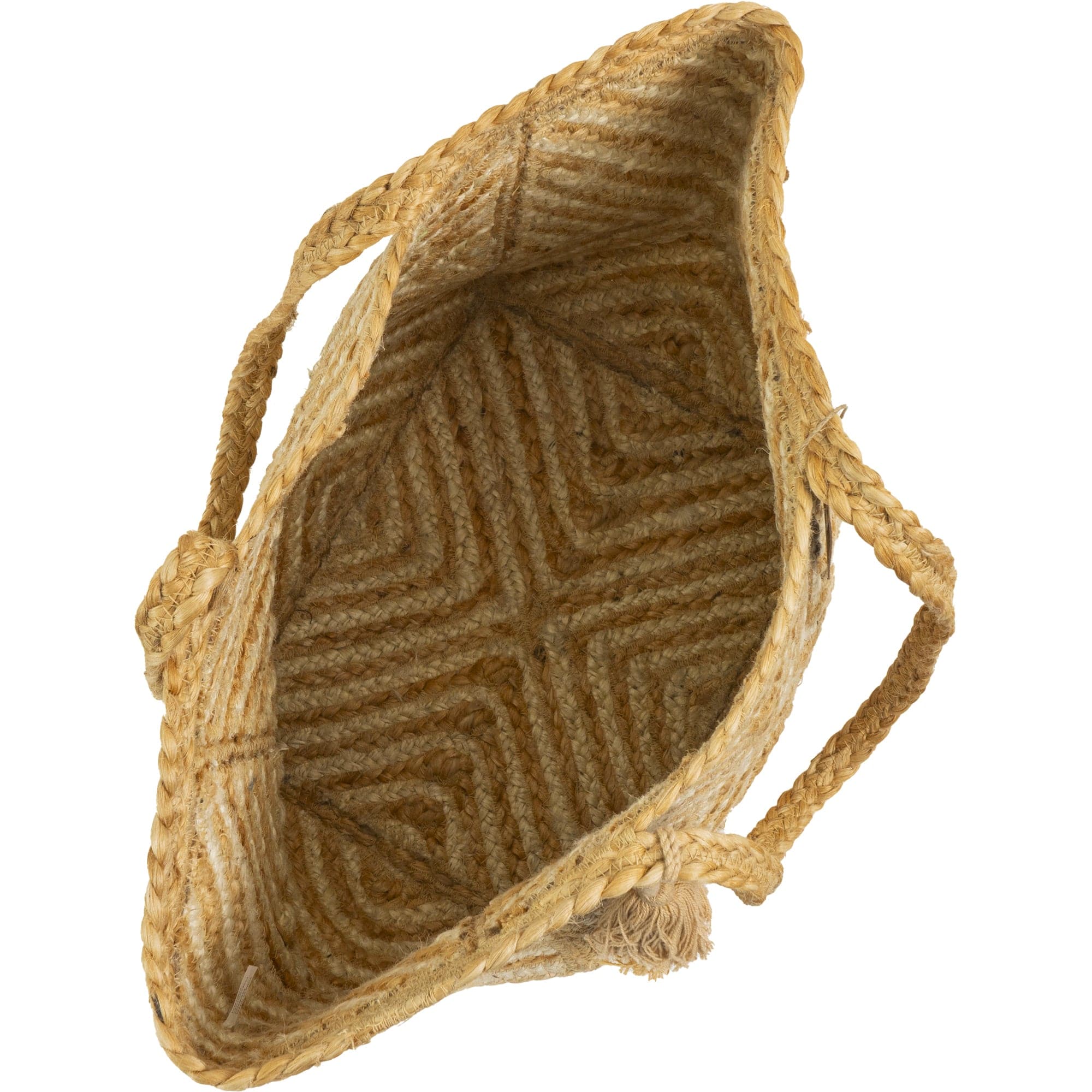 Magid Diamond Woven Natural Straw Jute Tote Magid NYC