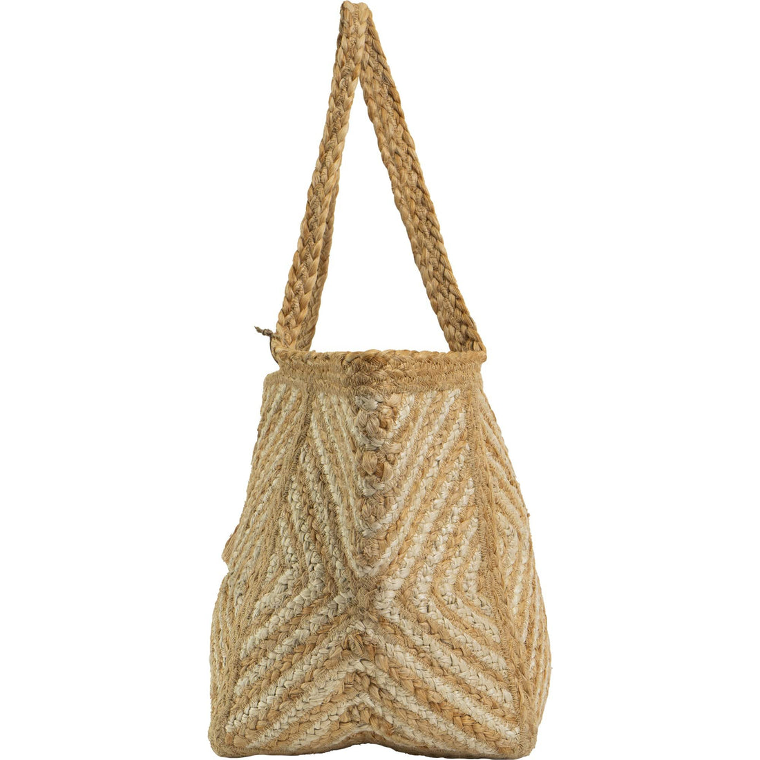 Magid Diamond Woven Natural Straw Jute Tote Magid NYC
