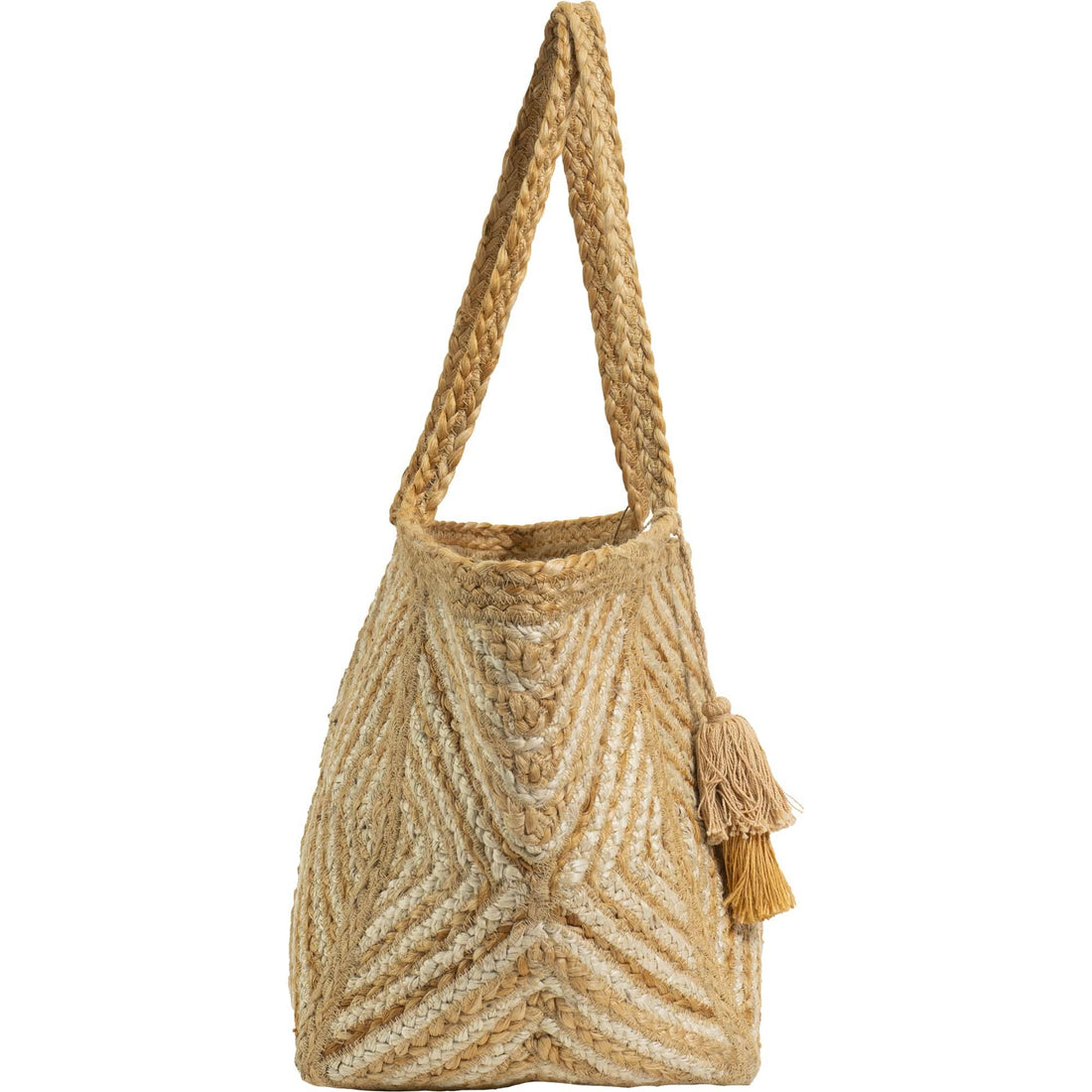 Magid Diamond Woven Natural Straw Jute Tote Magid NYC