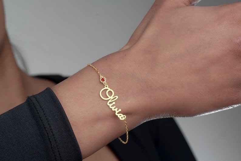 Customized Birthstone Name Bracelet