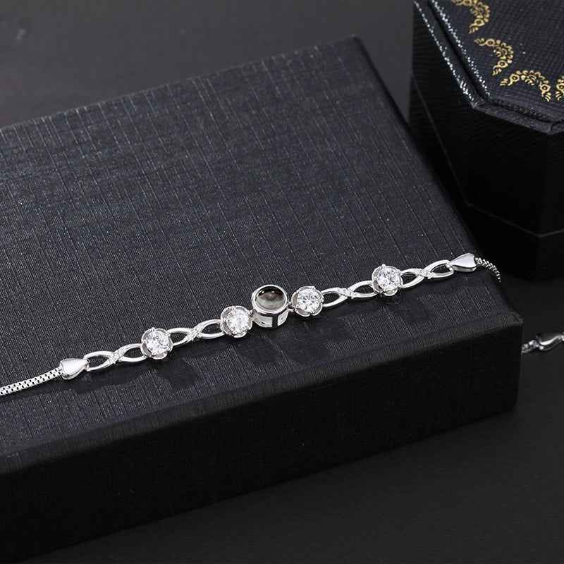 Customized Infinity Symbol Photo Projection Bracelet