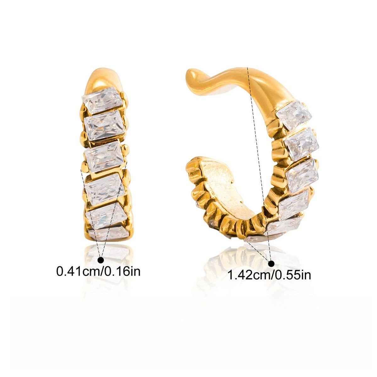 Light luxury, high-end zircon earrings