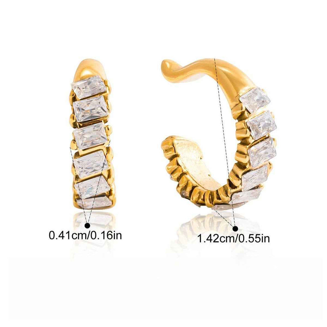 Light luxury, high-end zircon earrings