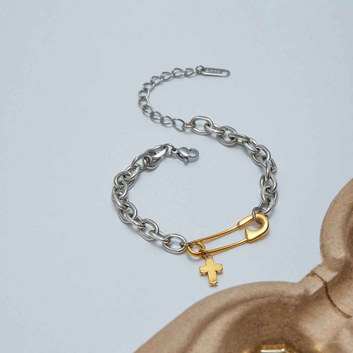 18k gold light luxury high-end titanium steel bracelet