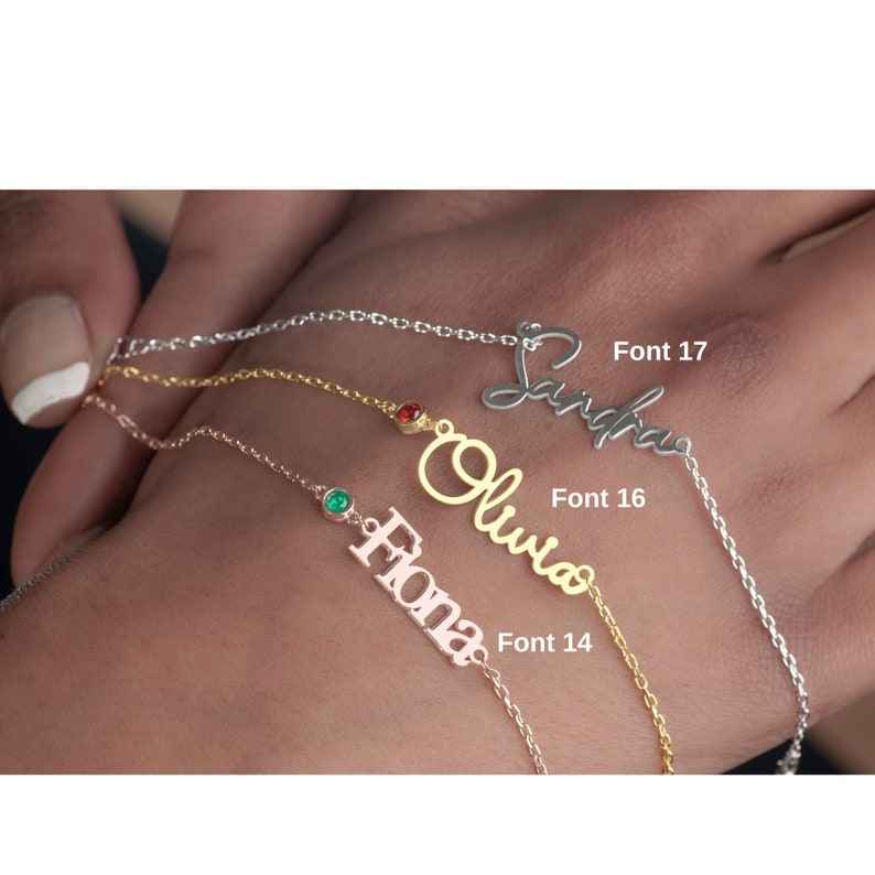 Customized Birthstone Name Bracelet