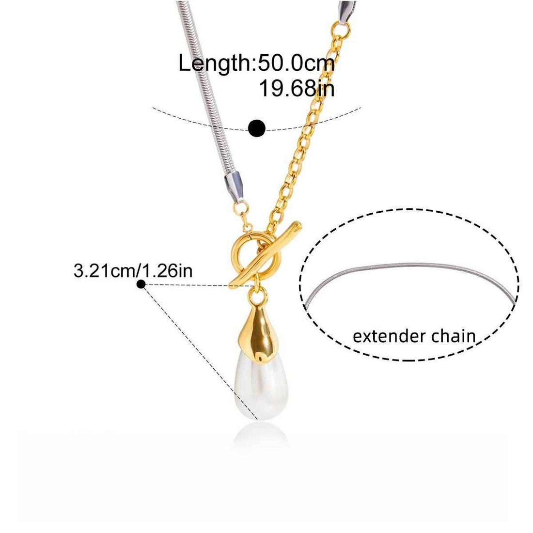Pearl sweater chain, a luxurious and high-end titanium steel necklace.