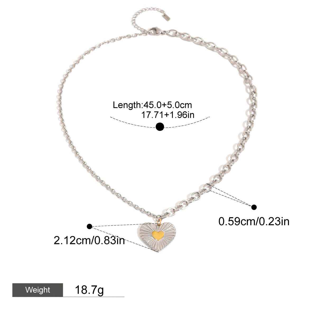 Heart with texture design exquisite fashion necklace
