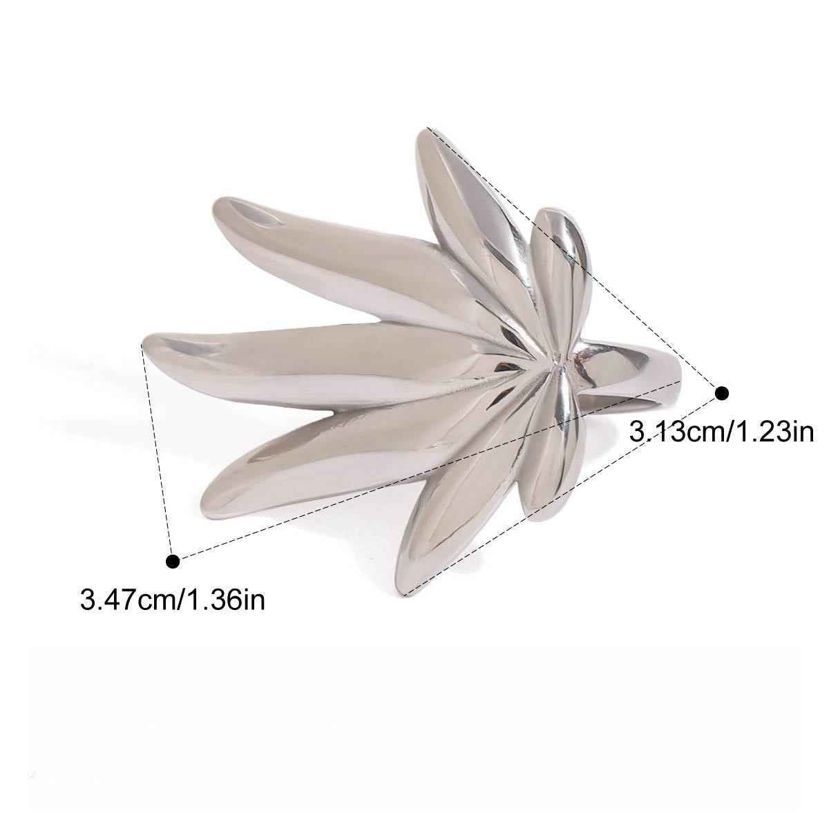 18K Gold Maple Leaf Titanium Steel Ring