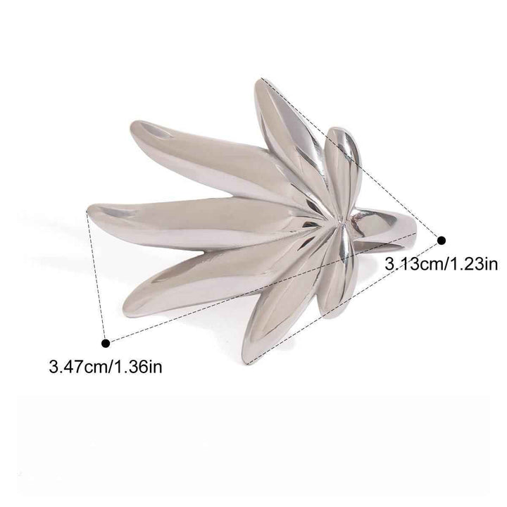 18K Gold Maple Leaf Titanium Steel Ring