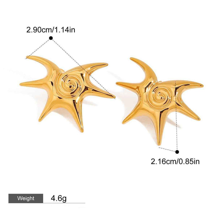 18K gold sun with thread design trendy and unique earrings and necklace set