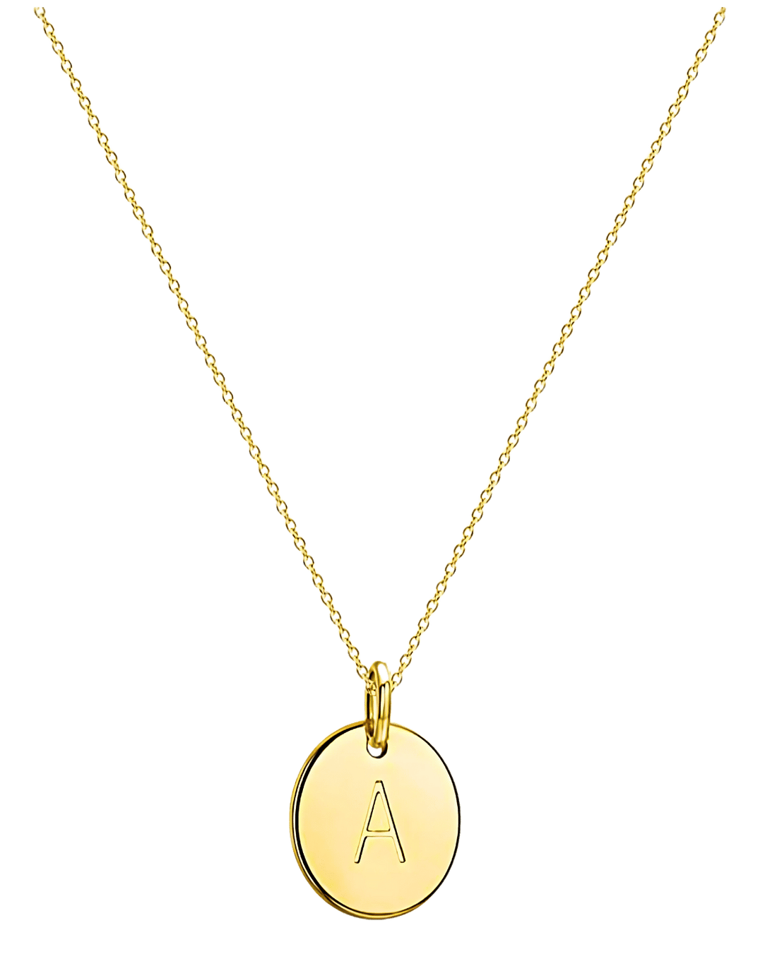 18K Gold Letter Pendant Necklace - Personalized Initial Circle Mason & Madison Co. Jewelry