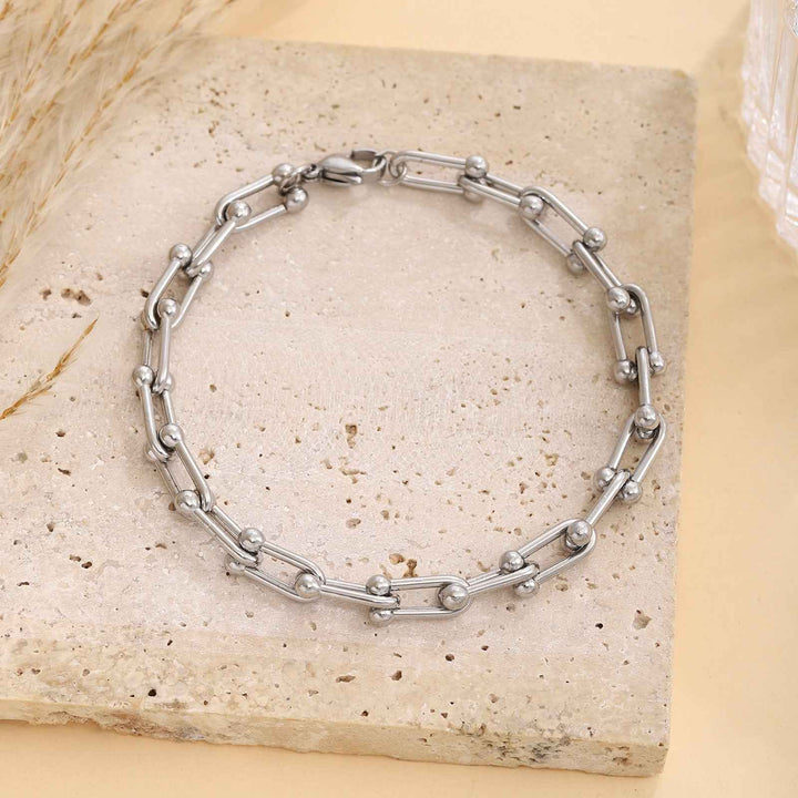 18k gold U-shaped horseshoe clasp bracelet necklace