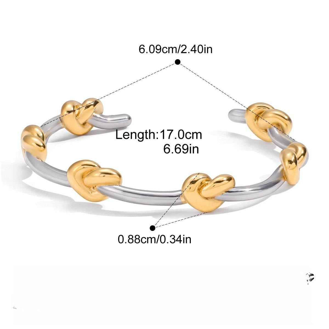 18K gold-plated, lightweight, and luxurious two-tone titanium steel bracelet.