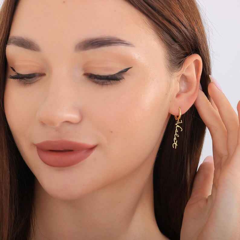 Custom Engraved Script Name Belly Ring