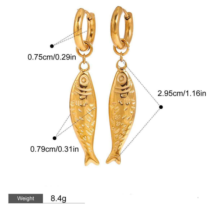 18K Goldfish Shape Design Exquisite Fashion Necklace Earrings Set