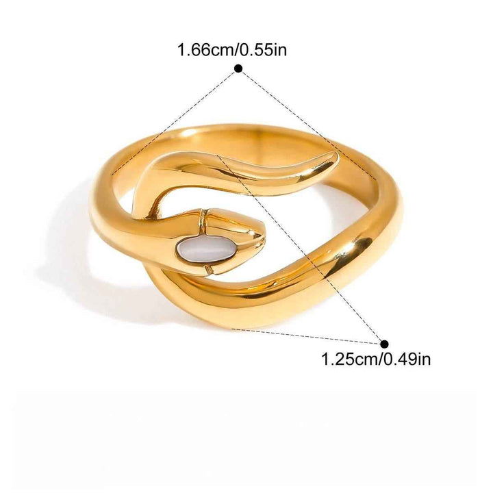 18K Gold Snake Ring in Titanium Steel