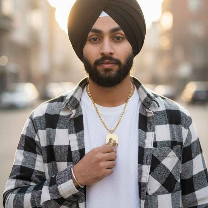 Customized Chunky Cuban Link Photo Engraving Necklace