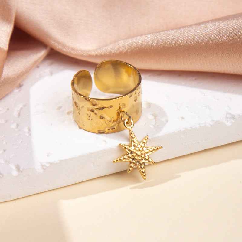 18K gold-plated titanium steel pendant ring