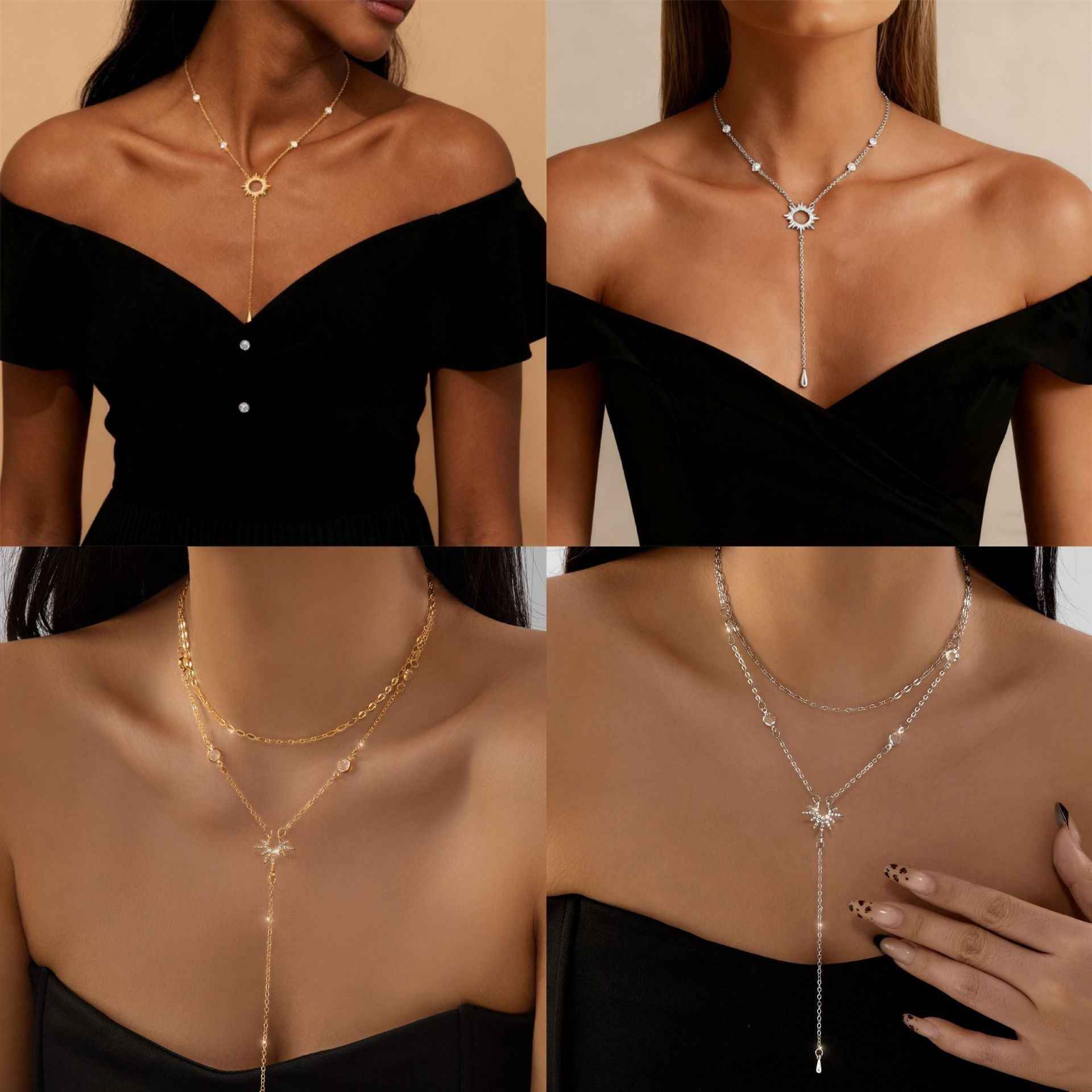 18K gold Y-shaped necklace