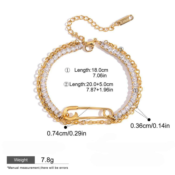 18K gold light luxury high-end zircon bracelet