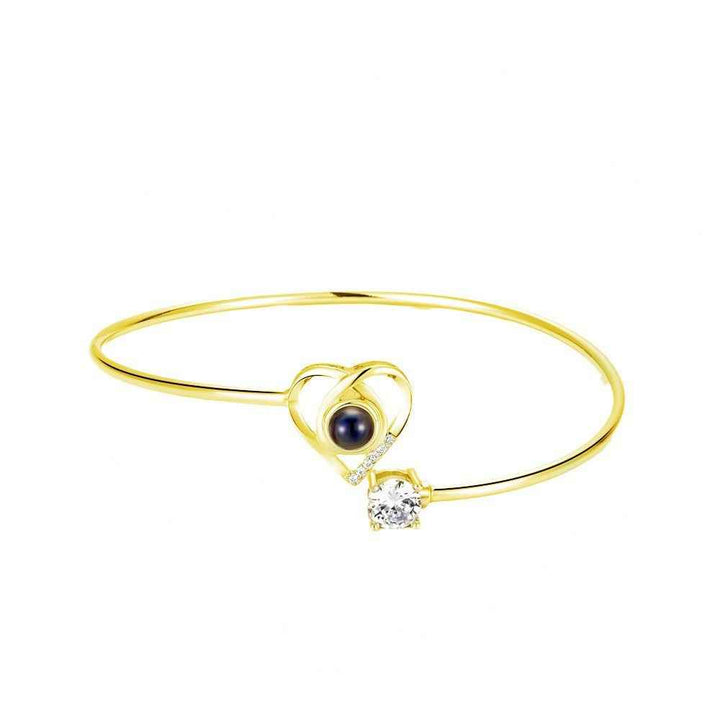 Customized Heart Photo Projection Bangle Bracelet