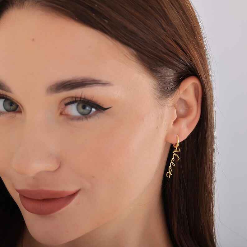 Custom Engraved Script Name Belly Ring