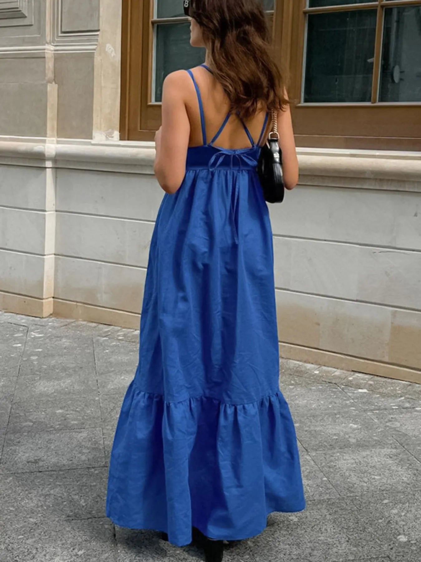 V-Neck Tiered Maxi Cami Dress - Atelievuè