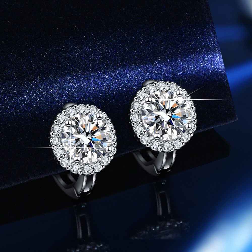 Moissanite D color s925 sterling silver earrings