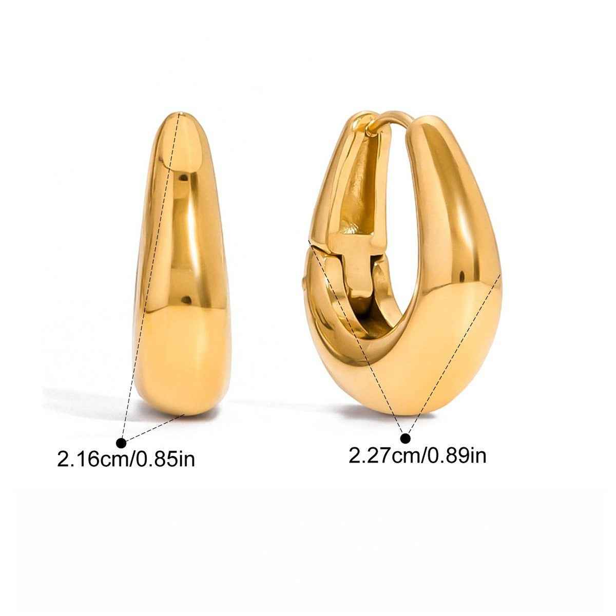 18K gold-plated, lightweight, and luxurious titanium steel stud earrings.