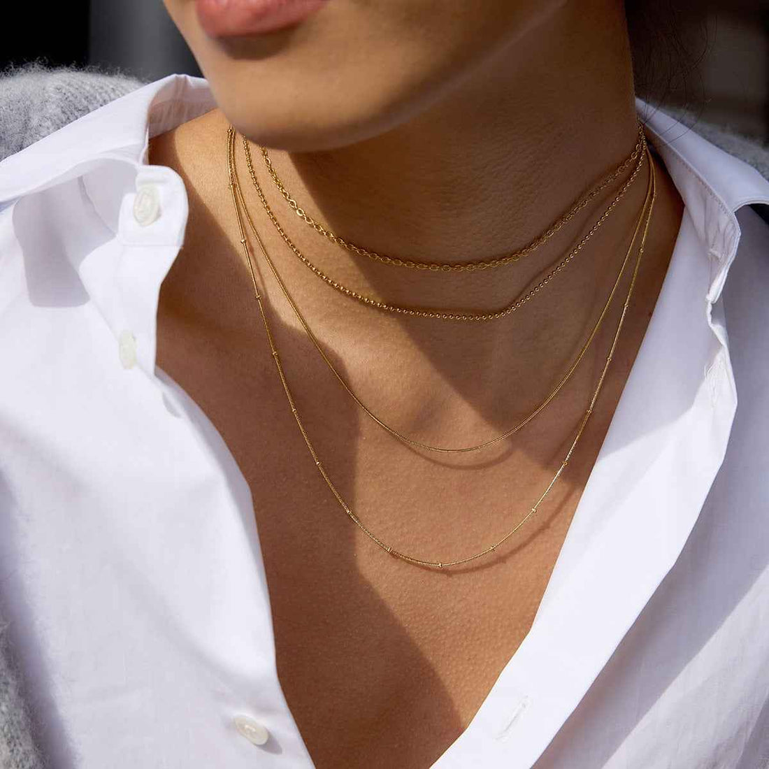 18K gold layered necklace