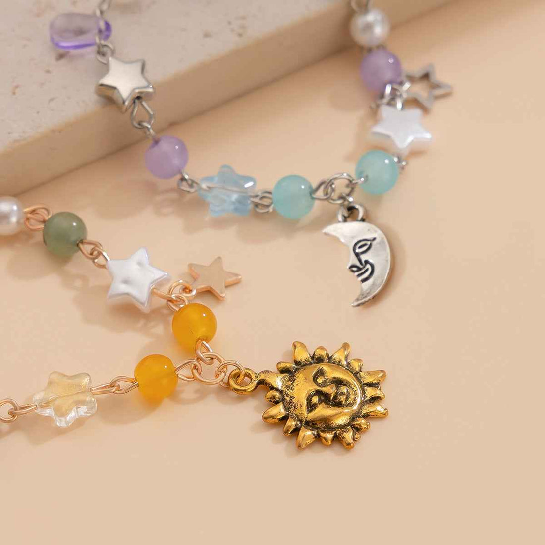 Retro elephant bull head personality niche peach heart imitation pearl shell bracelet