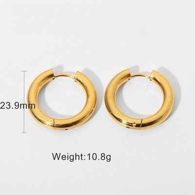 18K gold-plated, lightweight, and luxurious titanium steel stud earrings.