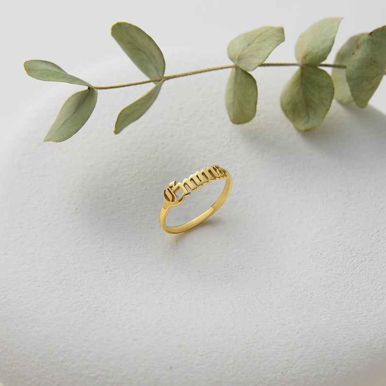 Customized Smooth Name Engraving Ring