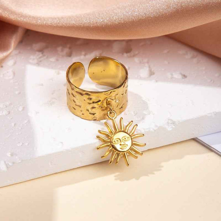 18K gold-plated titanium steel pendant ring