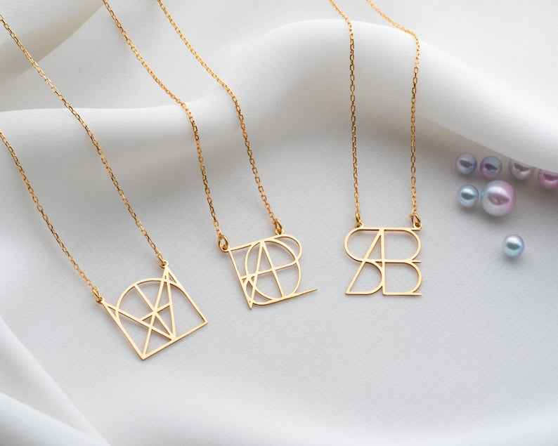 Customized Intertwined Initial Name Necklace
