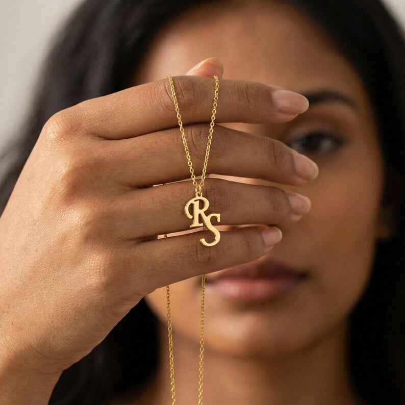 Customized Double Initial Name Necklace