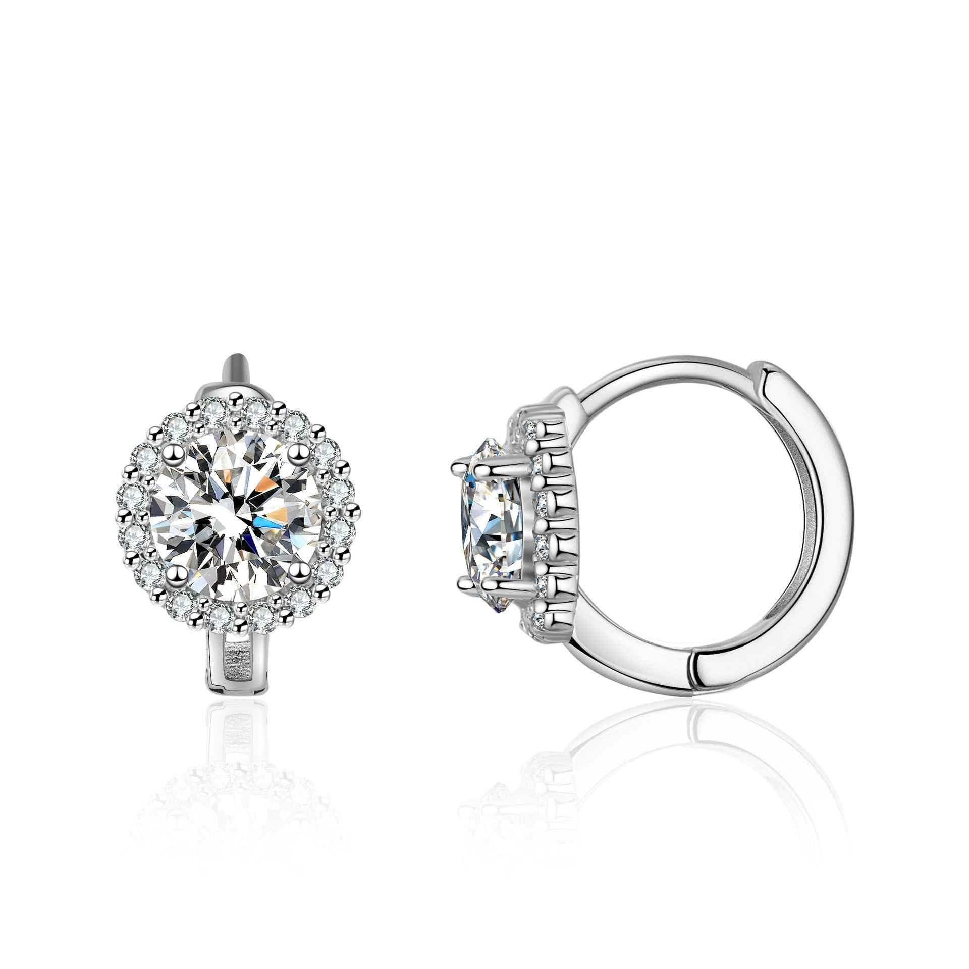 Moissanite D color s925 sterling silver earrings