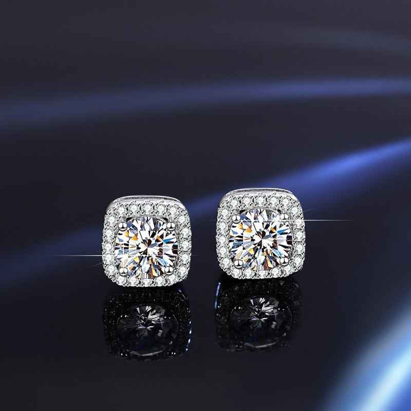 925 sterling silver moissanite earrings