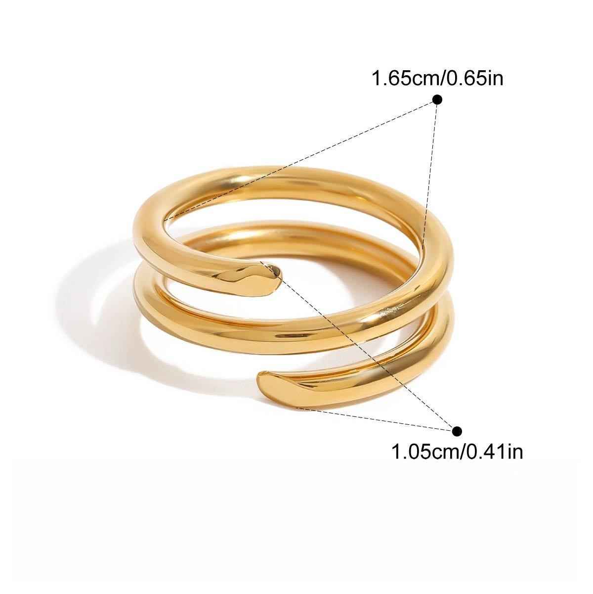 18K Gold Titanium Steel Spring Ring