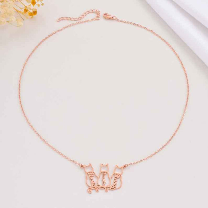 Customized Cat Name Necklace (1-3 Cats Option)