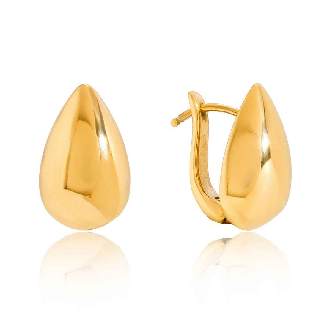 18K gold lightweight luxury and high-end style teardrop earrings