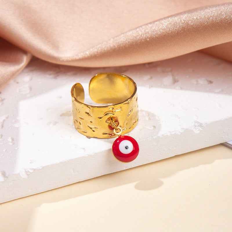 18K gold-plated titanium steel pendant ring