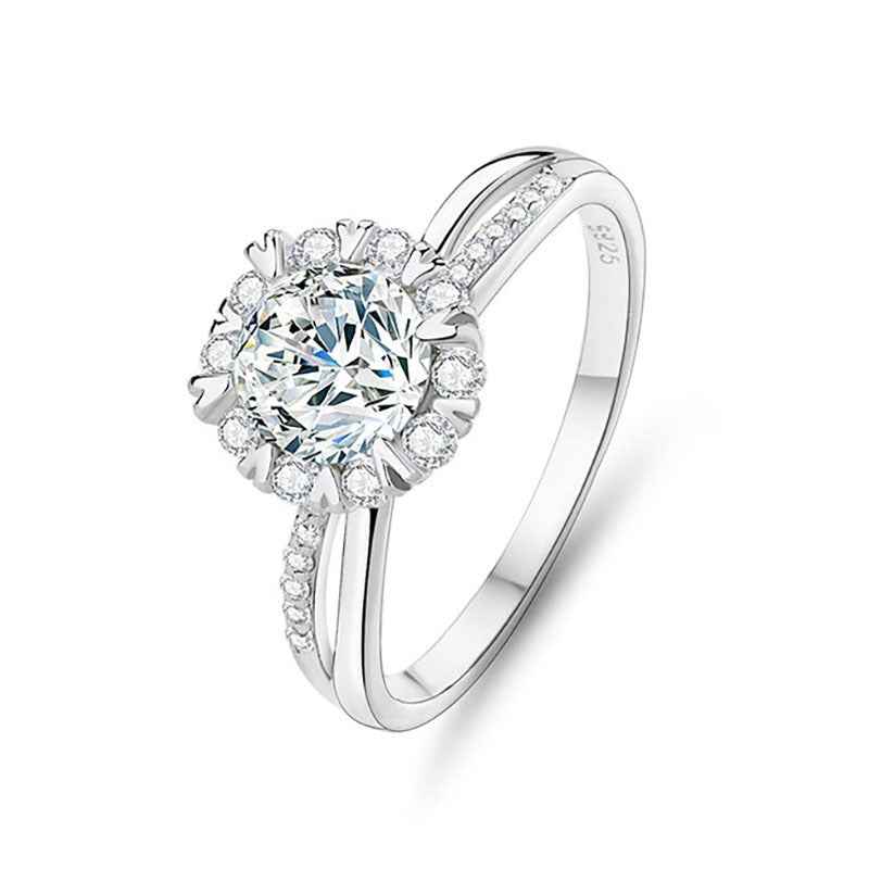 S925 Sterling Silver Snowflake Ring