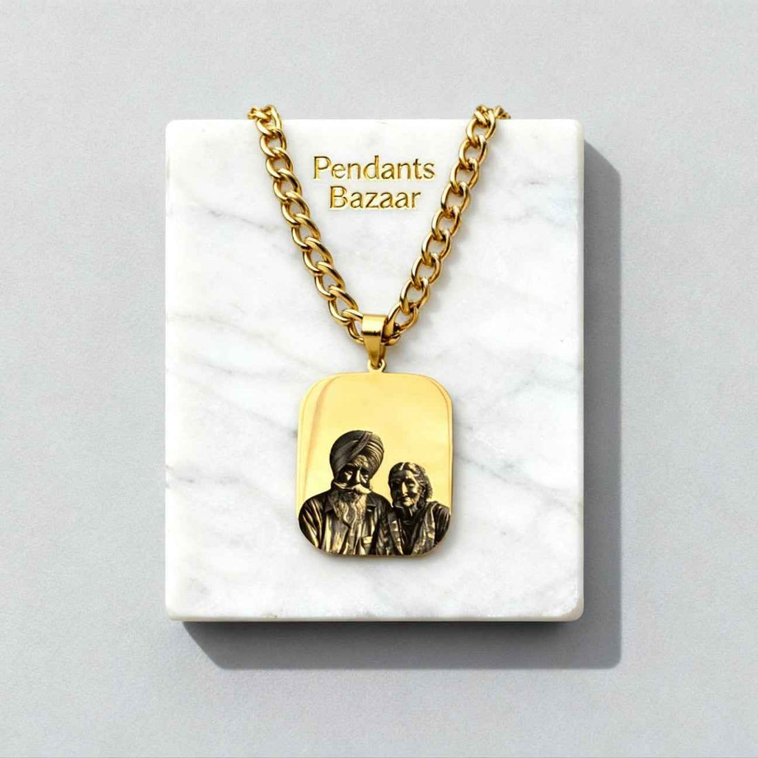 Customized Chunky Cuban Link Photo Engraving Necklace
