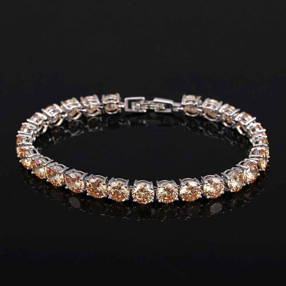 S925 Sterling Silver Lightweight Luxury Zircon Bracelet