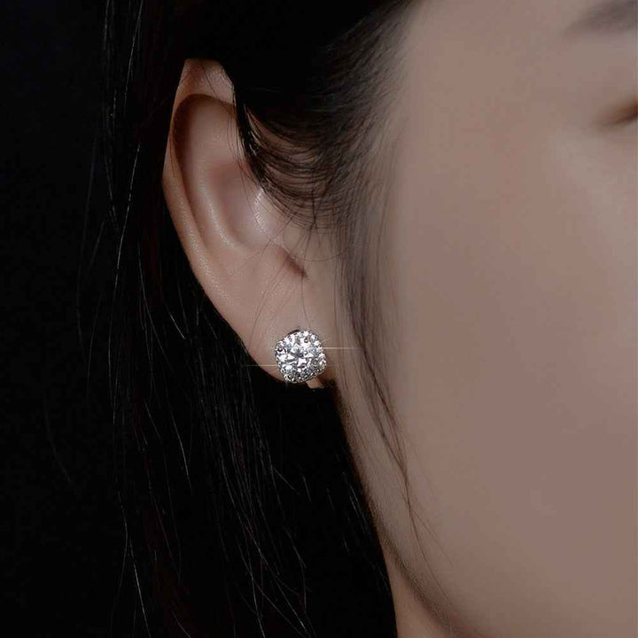 Moissanite D color s925 sterling silver square earrings