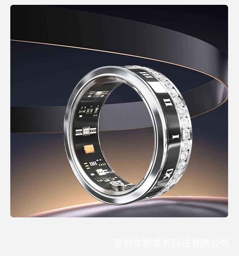 V2 Diamond-Encrusted Smart Ring (Titanium Steel)