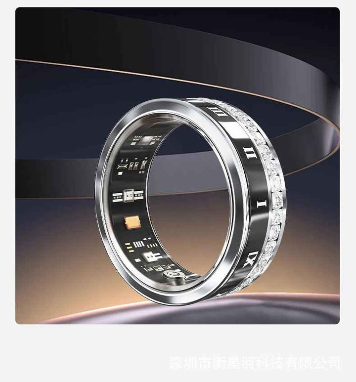 V2 Diamond-Encrusted Smart Ring (Titanium Steel)