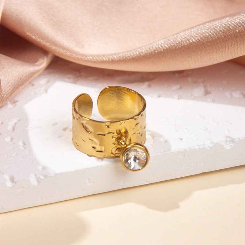 18K gold-plated titanium steel pendant ring